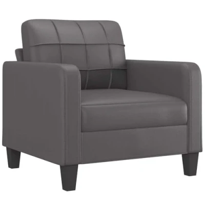 Image de vidaXL Fauteuil Gris 60 cm Similicuir359575