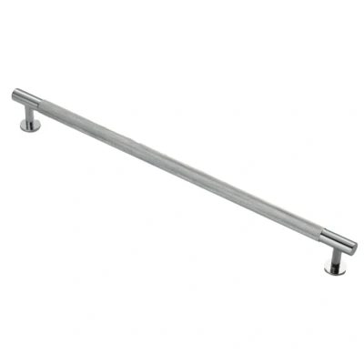 Afbeelding van Fingertip Designs Meubelgreep &quot;Knurled&quot; 320mm Gepolijst Chrome