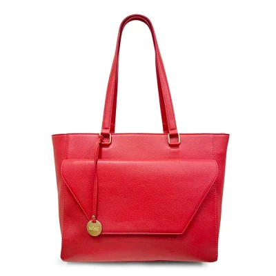 Afbeelding van Leren laptoptas dames 15.6 inch rood MŌSZ Denise