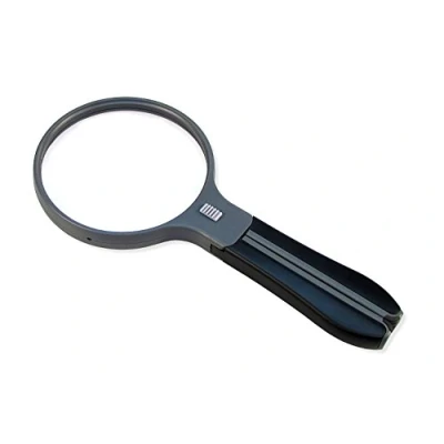 Afbeelding van Carson Split handvat loep, 2 voudige vergroting, met gedeelde handgreep, ingebouwde kleine lens, 3,5 en ledverlichting (HF 11)
