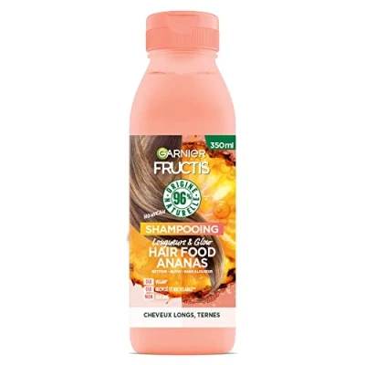 Afbeelding van Garnier Fructis Hair Food voedende shampoo met ananas veganistische formule van 97% natuurlijke oorsprong voor lang en dof haar 350 ml