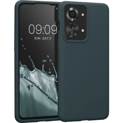 Afbeelding van kwmobile telefoonhoesje geschikt voor OnePlus Nord 2T 5G Hoesje met siliconen coating Smartphone case in leisteen
