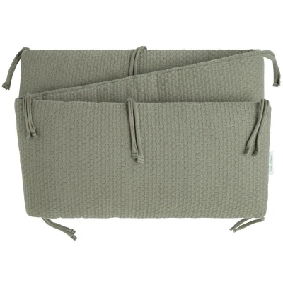 Afbeelding van Baby&#039;s Only Gebreide bedbumper Bedomrander Bedomranding baby Boxbumper Parkomrander Sky Urban Green 180x30 cm