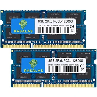 Afbeelding van Rasalas 16 GB (2 x 8 GB) DDR3L 1600 MHz Sodimm 2 Rx8 PC3L 12800S 8G DDR3 Portable RAM PC3 12800 Notebook 1,35 V 204 Pin Geheugen CL11 Kit