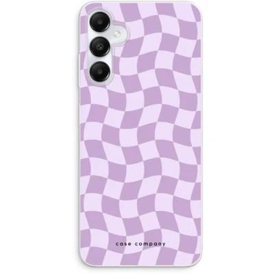 Afbeelding van Case Company® hoesje geschikt voor Samsung Galaxy A05s Grid Paars Soft Cover Telefoonhoesje Bescherming aan alle Kanten en Schermrand