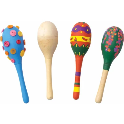 Afbeelding van Colorations Versier je eigen Houten Maracas, Set van 12