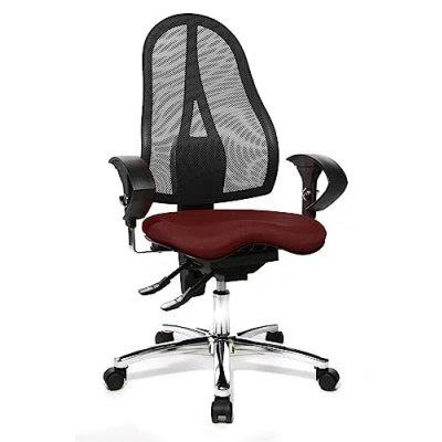 Afbeelding van Topstar ST19UG27 Sitness 15, ergonomische bureaustoel, incl. in hoogte verstelbare armleuningen, bekleding bordeaux/rood