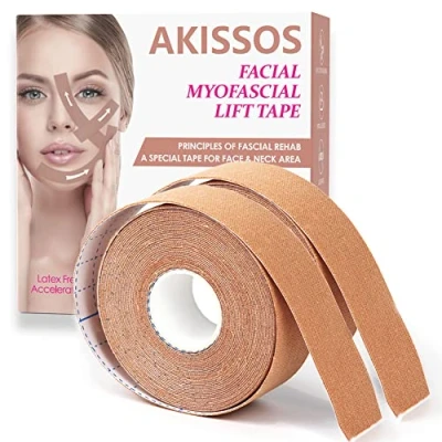 Afbeelding van Akissos 2 Volumes Face Lift Tape Anti rimpel Patches Neck Unisex voor Firming and Tightening Skin 2,5 cm x 5 m