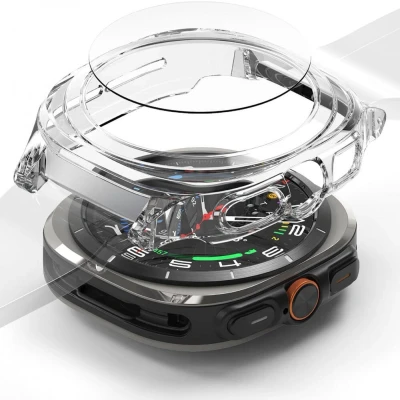 Afbeelding van Ringke Slim Extend + Glass Hoesje Screen Protector Geschikt voor Samsung Galaxy Watch Ultra 47MM Case met 9H Tempered Transparant