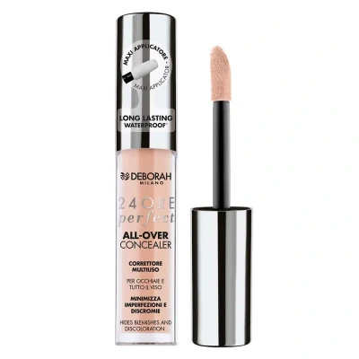 Afbeelding van Deborah Milano Fluid Concealer, 24 Ore Perfect All Over 01 Fair, duurzaam en waterdicht, Copriza met hoge grip, minimaliseert onzuiverheden, ogen gezichtsafzettingen