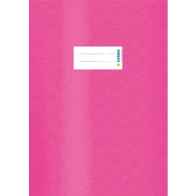 Afbeelding van HERMA 7452 set van 25 A4 raffia roze notitieboek covers met etiket en structuur duurzame gemakkelijk te reinigen polypropyleen folie
