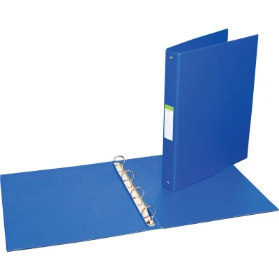Afbeelding van ringmap voor ft A4, 4 ringen van 25 mm, uit PVC, blauw