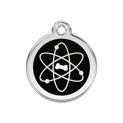 Afbeelding van Atom Black roestvrijstalen hondenpenning medium/gemiddeld dia. 3 cm RedDingo