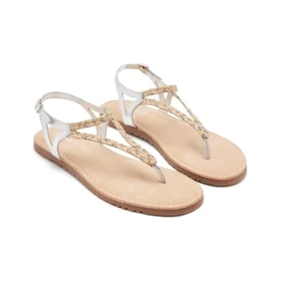 Afbeelding van Gioseppo Griegas , Rafia Y Brillo Limington Teensandalen, Dames, Maat: 41, Beig Leer