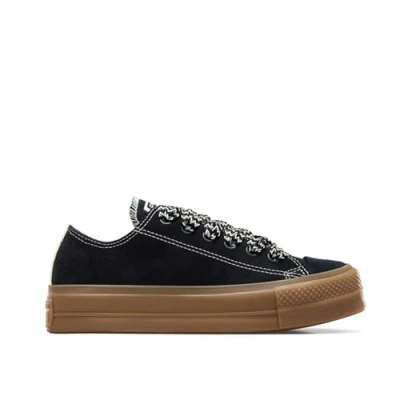 Afbeelding van Converse Chuck Taylor ALL STAR LIFT Platform Sneakers laag, Dames, Maat: 39, Black/egret/light brown Veloursleer