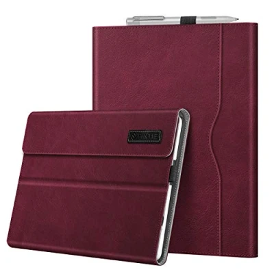 Afbeelding van Fintie Hoes voor Surface Go 3 (2021) / 2 (2020) (2018) 10 inch Multi Kijkhoek Hoogwaardige Kunstleren Beschermhoes Cover Case met Documentsleuven, Type Compatibel, Bourgondië