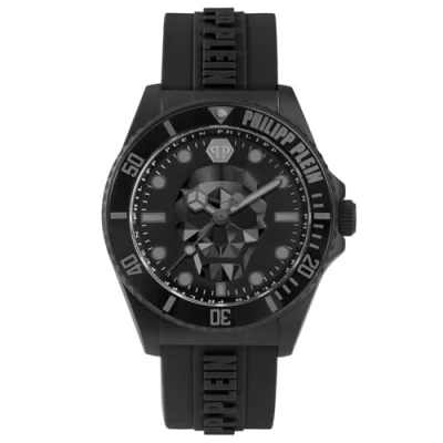 Afbeelding van Philipp Plein The $Kull Diver PWOAA0422 Horloge Siliconen Zwart Ø 44 mm