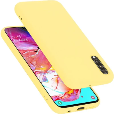 Afbeelding van Cadorabo Hoesje geschikt voor Samsung Galaxy A70 / A70s in LIQUID GEEL Beschermhoes gemaakt van flexibel TPU silicone Case Cover