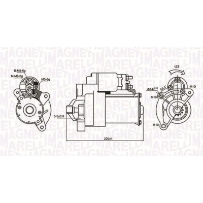 Afbeelding van MAGNETI MARELLI 063720594010 Startmotor 12 1,4 11 CITROËN: Relay II Van, Berlingo II, / First I PEUGEOT: Partner Van