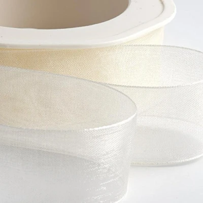 Afbeelding van Italian Options 38 mm x 20 m licht ivoor organza chiffon rol