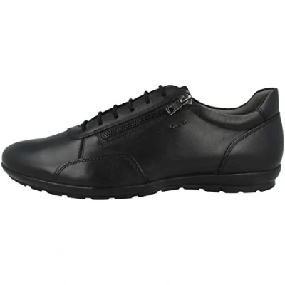 Afbeelding van Geox UOMO Symbol Sportieve veterschoenen, Heren, Maat: 43.5, Black Leer en textiel