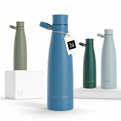 Afbeelding van LARS NYSØM &#039;Nåde&#039; Roestvrijstalen drinkfles 750ml BPA vrije geïsoleerde waterfles 0,75 Liter Niagara