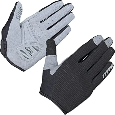 Afbeelding van GripGrab Women&#039;s Shark Padded Lange Vinger Zomer MTB Gravel Fietshandschoenen Zwart Vrouwen Maat M