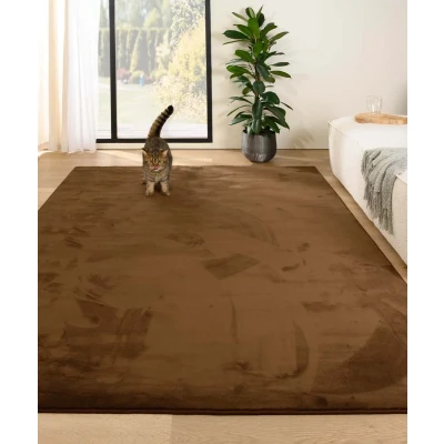 Afbeelding van Zacht Tapijt/Vloerkleed Plush Bruin 160x230 Cm