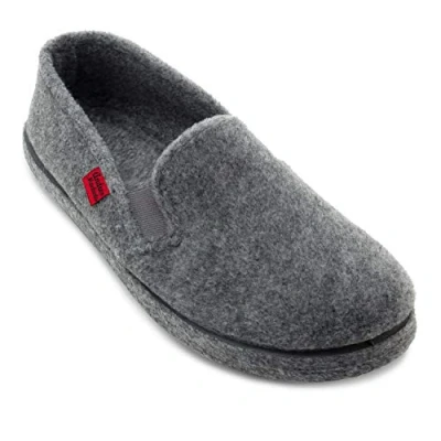 Afbeelding van Andrés Machado Pantoffels voor dames en heren de winter Slippers AM002 vilt wollen voering gesloten aan achterkant Rubberen loopzool Maten 32 50 EU, grijs.