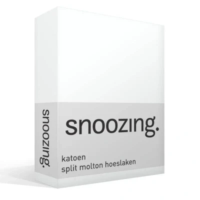 Afbeelding van Snoozing Katoen Split Molton Hoeslaken Tweepersoons 140x200 cm Wit