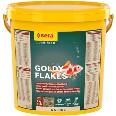 Afbeelding van Sera Goldy Nature Flakes Vlokken Voer voor oa Goudvissen Shubunkin, sluierstaart of sarasa 10 Liter