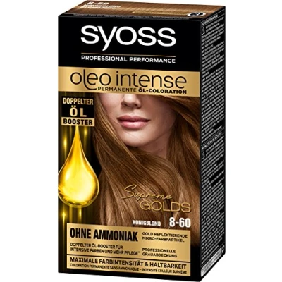 Afbeelding van Syoss Oleo Intense permanente olieverf 8 60 honingblond niveau 3 (3 x 115 ml) stuks