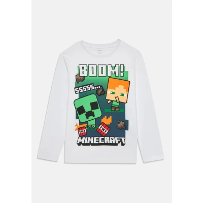 Afbeelding van Name it Nkmac Minecraft REG Longsleeve voor kinderen, Maat: 158/164, Bright white