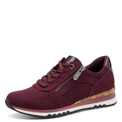 Afbeelding van Marco Tozzi Sneakers laag, Dames, Maat: 41, Mulberry Imitatieleer/ textiel