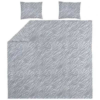Afbeelding van Meyco Zebra dekbedovertrek + kussenslopen 240x200/220 cm Grijs