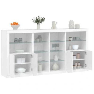 Afbeelding van vidaXL Dressoir met LED verlichting 202x37x100 cm wit