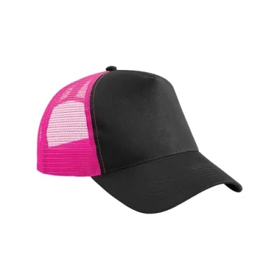 Afbeelding van Beechfield Snapback truckerpet B640 Black / Fuchsia