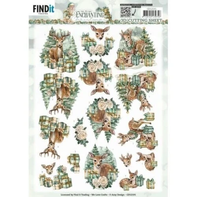 Afbeelding van 3D Cutting Sheets Amy Design Enchanting Christmas Deer