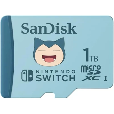 Afbeelding van SanDisk 1 TB Pokémon Snorlax microSD kaart voor Nintendo Switch, tot 100 MB/s leessnelheid, 90 schrijven, 4K UHD, V30, U3