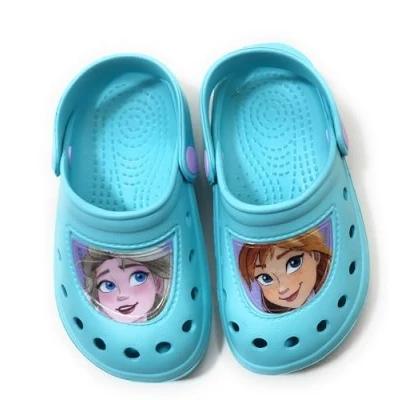 Afbeelding van Disney Frozen klompen voor meisjes, Elsa en Anna strand of zwembad, klompen, Blauw