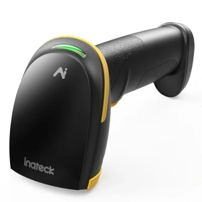 Afbeelding van Inateck Bluetooth barcodescanner, 2D draadloze QR codescanner, draagbare scanner met app en SDK, imager 2000mAh batterij, BCST 21 AI
