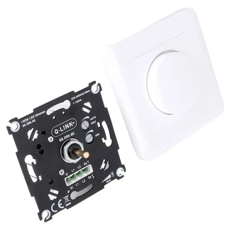 Afbeelding van Dimmer Q link (Inbouw, Draaiknop, LED, 1 tot 150 watt, Met centraalplaat, Wit)