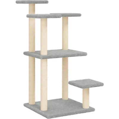 Afbeelding van Krabpalen met platforms 98,5 cm lichtgrijs