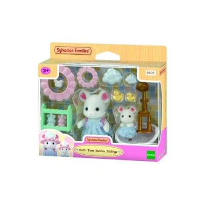 Image de Figurines Sylvanian Families Le bain des frères Souris Marshmallow