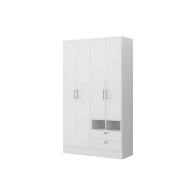 Afbeelding van Kast ODILON 4 deuren en 2 laden L120 cm Wit L 120 x H 206 D 46