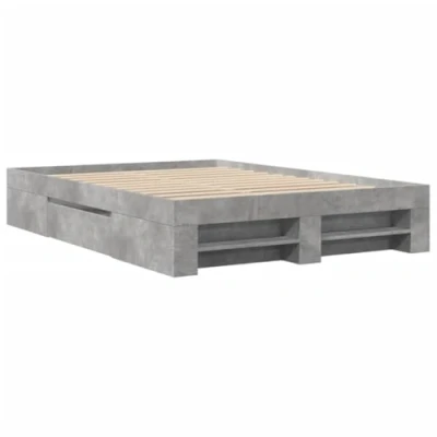 Afbeelding van vidaXL Bedframe bewerkt hout betongrijs 120x190 cm