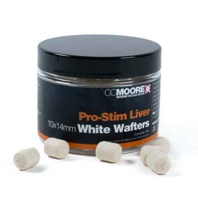 Afbeelding van CC Moore Pro Stim Liver Colour Dumbell Wafters White (10x14mm) Hookbaits