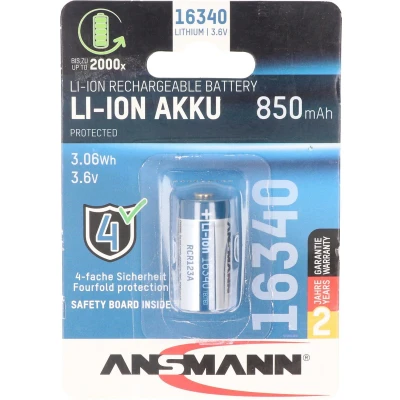 Afbeelding van CR123 Een Li ionbatterij met 3,7 volt, 760 mAh 4 stuks en snellader