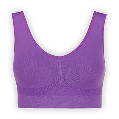 Afbeelding van UnsichtBra Bustier beugelbeha, wellness beha, zachte sportbeha voor slapen en borstvoeding, in vele kleuren, Lila.
