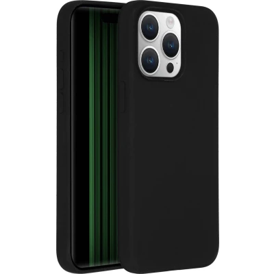 Afbeelding van Accezz Hoesje Geschikt voor iPhone 15 Pro Max Siliconen Liquid Silicone Backcover Zwart